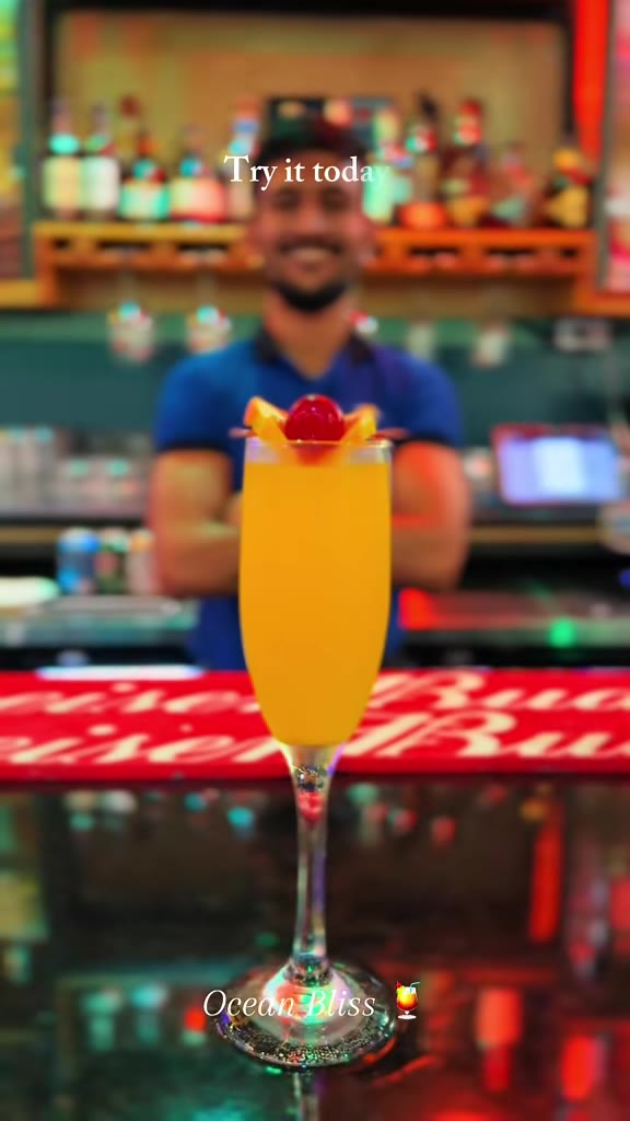 The Ocean Bliss, poured at the bar