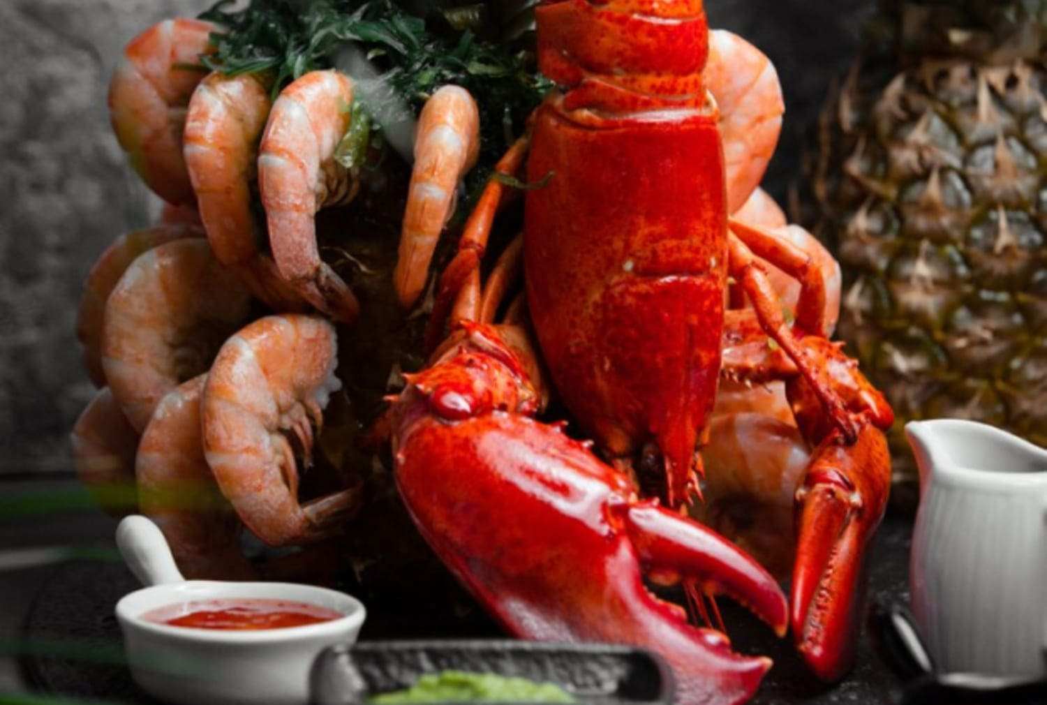 Fresh lobster and shrimp platter at SeaRock